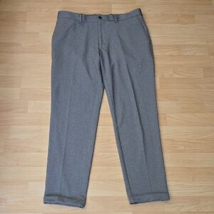 Zara Women Gray Twill Fabric High Waisted Cuffed Hem Dress Pants Size 32